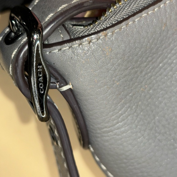Coach Purse Gray Leather Dufflette 21377 Crossbody Shoulder Bag - Picture 5 of 10